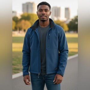 REI Mens Navy Mid Weight  Jacket waterproof